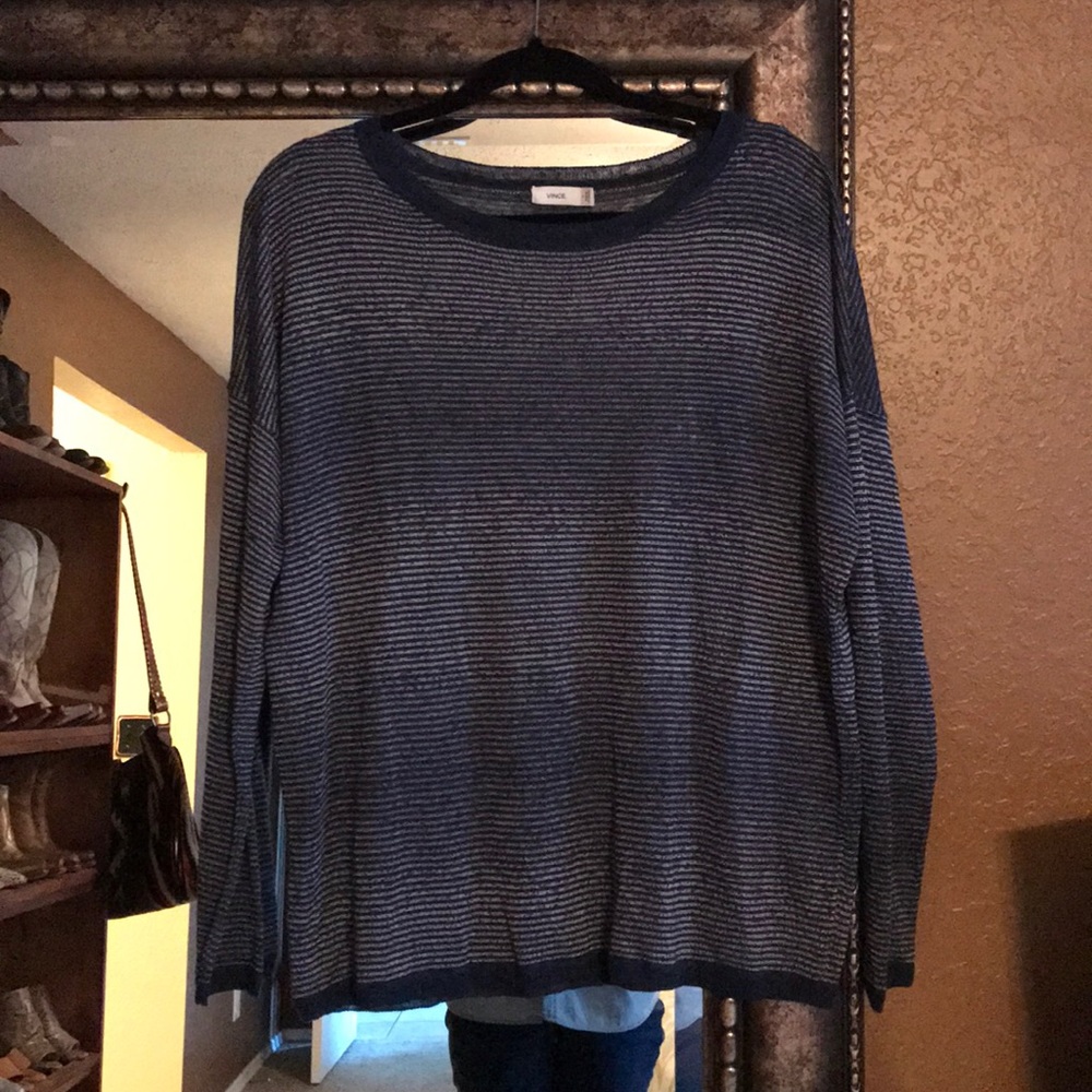 Vince navy stripped pullover
